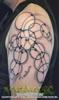 Geometric circles design by wife on Hospice care redrawn to fit the arm